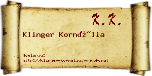 Klinger Kornélia névjegykártya